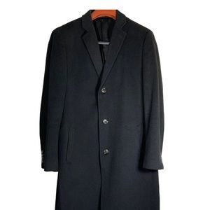 BLACK BROWN 1826 Cashmere Men's Black Overcoat 44L